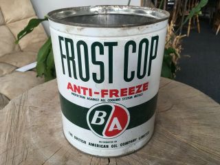 Vintage B/a British American Oil Frost Cop Anti Freeze Tin/can Canada