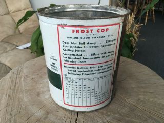 VINTAGE B/A BRITISH AMERICAN OIL FROST COP ANTI FREEZE TIN/CAN CANADA 2