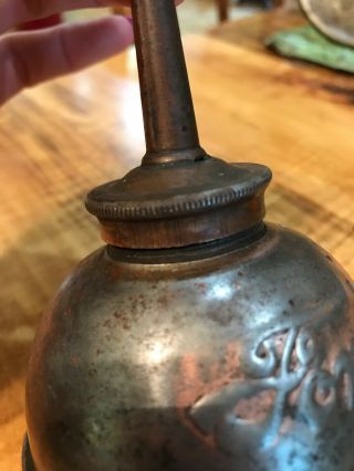 OLD VINTAGE ANTIQUE FORD OIL CAN THUMB OILER,  MODEL T 7