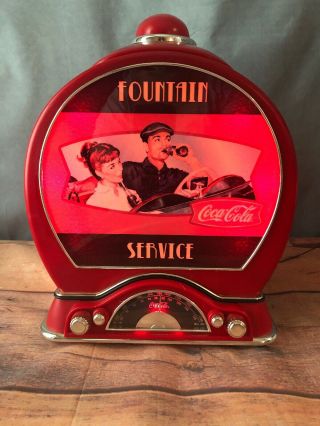 Coca - Cola Coke Fountain Service Cookie Jar/ Radio Lights Up (ws)