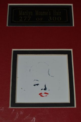 Marilyn Monroe Authentic Strand of Hair,  Signed Todd Mueller John Reznikoff 3