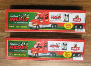 2004 Coca Cola Mickey Mouse Tour Carrier Truck & Trailer - X2