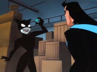 Batman Animated Series Cel Catwoman Nighwing Jewel Obg