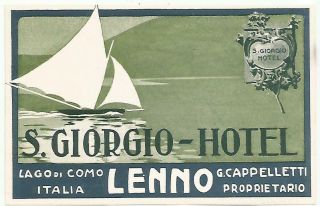 Hotel S.  Giorgio Luggage Lago Como Deco Label (lenno)