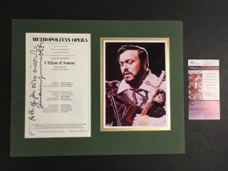 1978 Luciano Pavarotti Three Tenors Signed Opera Program Page Jsa Authentic