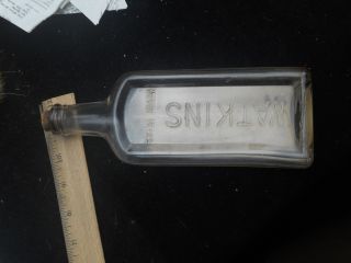 Vintage 1890 WATKINS LINIMENT w/ OPIUM Medicine Bottle For MAN or BEAST 4