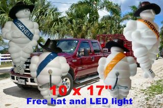 10 X17 " Michelin Man Doll Bibendum Advertise Tire&car Truck,  Hat&led Light