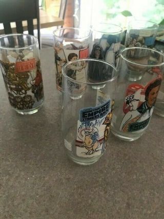 Star Wars Vintage Burger King Drinking Glasses set of 7 3