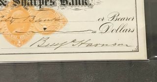 President Benjamin Harrison Signed 1875 Check Autographed PSA/DNA 9 AUTO 2