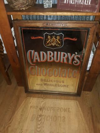Antique Cadbury Chocolate Advertising Mirror