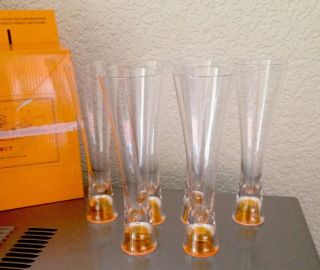 Veuve Clicquot Champagne Trendy Outdoor Flutes X 6 Unboxed Acrylic Not Glass