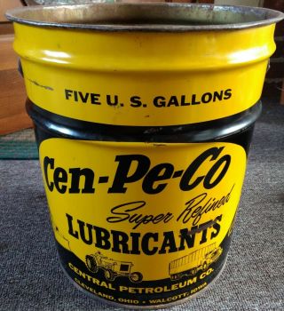 Rare Vintage Cen - Pe - Co Oil Co.  5 Gallon Can.  Cleveland Ohio & Wacott,  Iowa