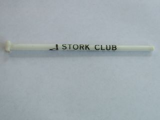 Rare.  White Milk Glass Stork Club Nyc Swizzle Stick
