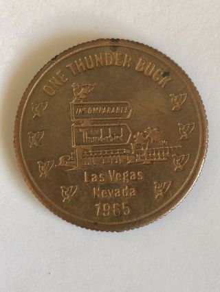 $1 Copper Slot Token Coin Thunderbird Hotel Casino 1965 Mte Las Vegas Rare