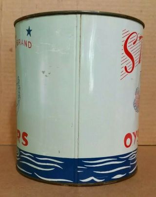 Stork Brand Oysters,  H.  S.  Thompson & Co.  Grasonville,  MD. ,  1 Gal.  Can,  1940 ' s - 50 ' s 4