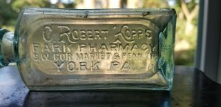Robert Kopps Park Pharmacy Bottle York PA Pennsylvania Antique Medicine Druggist 2