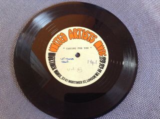UNRELEASED AND UNKNOWN 1968 UK UNITED ARTISTS MUSIC DEMO ACETATE - SOUL / FUNK 2