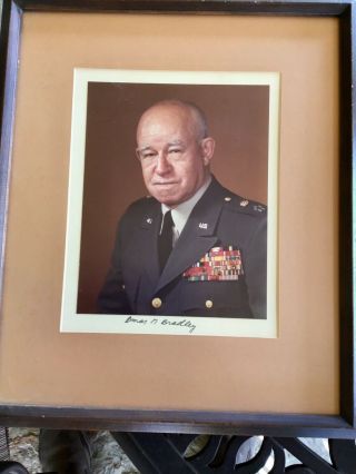 General Of The Army Omar N.  Bradley Autographed 8 X 10 Color Photo.