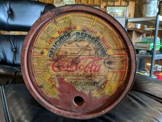 Antique Coca - Cola Wooden 5 Gallon Syrup Keg Barrel Bozeman Montana Orig Label 2