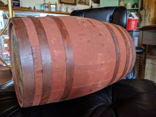 Antique Coca - Cola Wooden 5 Gallon Syrup Keg Barrel Bozeman Montana Orig Label 3
