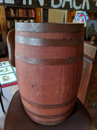 Antique Coca - Cola Wooden 5 Gallon Syrup Keg Barrel Bozeman Montana Orig Label 7