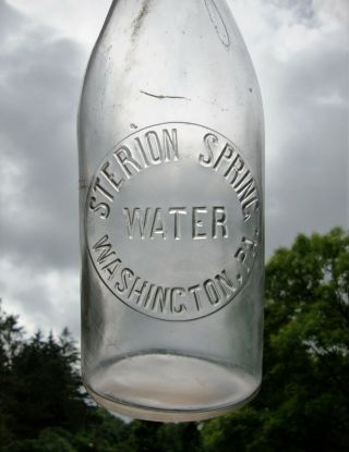 Sterion Spring Water Bottle Washington,  Pennsylvania Rare 1/2 Gallon Blob