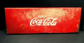 Vintage 1940‘s Metal Drink Coca Cola Sign Look & Read