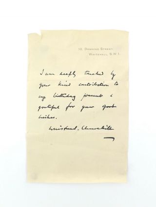 Autographed Ink Signed Letter From Winston Churchill - Unusual