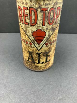 Red Top Ale Opening Instructional Tough RARE Flat Top Can,  Cincinnati,  Ohio 3