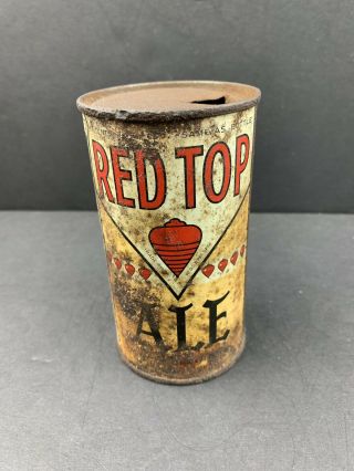 Red Top Ale Opening Instructional Tough RARE Flat Top Can,  Cincinnati,  Ohio 5