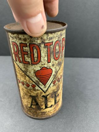 Red Top Ale Opening Instructional Tough RARE Flat Top Can,  Cincinnati,  Ohio 7