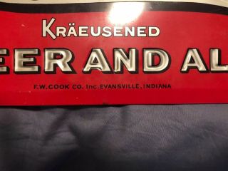 1940’s Cook’s Beer Ale Very Rare Tin Sign 9x19 Evansville Indiana.  Good Shape 4