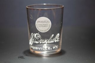 Pre Pro Prohibition Shot Glass J.  J.  Douglas Co.  Hand Made Sour Mash