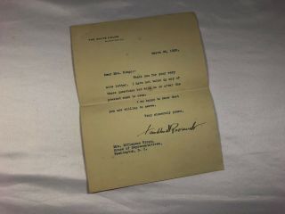 President Franklin D.  Roosevelt Signed Letter 1933