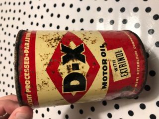 Vintage Advertising 50 ' s D - X 1 qt.  Motor Oil Can Metal Can - Empty 5