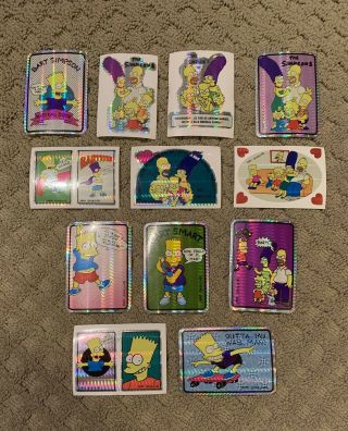 Vintage 90’s Bart Simspon The Simpson’s Prism Vending Machine Stickers Rare Nos