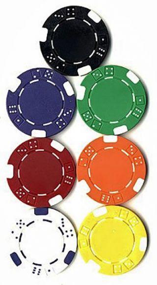 125 Double Dice Striped Poker Chips Set 11.  5 Gram Choose Your Colors 7 Choices