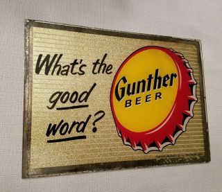 1930s Gunther Beer Breweriana Sign Reverse Painted Glass Baltimore Maryland