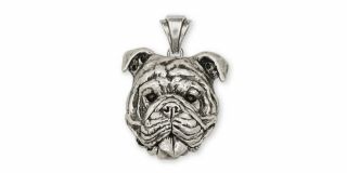 Bulldog Pendant Jewelry Sterling Silver Handmade Dog Pendant Bd16 - P