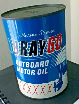 Vintage Qt.  Of Braygo Outboard Motor Oil