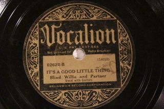 BLUES BLIND WILLIE MCTELL Southern Can Mama / It ' s A Good Little VOCALION 02622 3