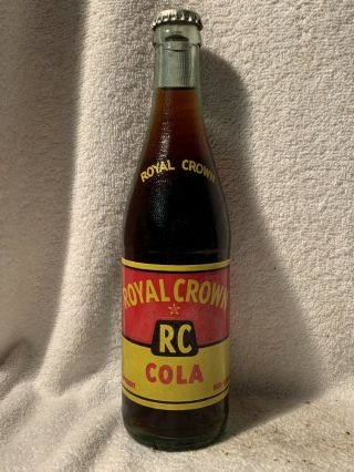 Full 12oz Royal Crown Cola Acl Soda Bottle Florence,  S.  C.