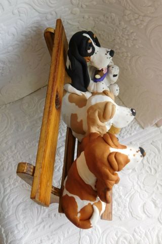 Basset Hounds Summer Ice Cream Day Sculpture Clay by Raquel at theWRC OOAK 4