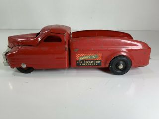 Vintage Buddy L Fire Department Emergency Truck Red Pressed Steel Toy As - Is