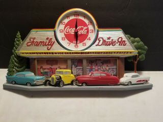 Vintage Coca - Cola Family Drive - In Diner Clock,  Burwood Usa 1988 2899