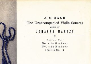 33cx 1286 B/g Uk - Johanna Martzy - Bach - Violin Sonatas 1 & 2 - Nm