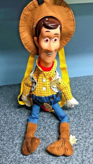 Rare Toy Story Woody Backpack Doll Vinyl Head 27 " Small Zip
