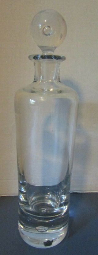 Vintage 12 " Sweden Crystal Liquor Decanter Suspended Bubble Design By Kosta