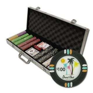 500 Desert Heat 13.  5g Clay Poker Chips Set With Aluminum Case - Pick Chips