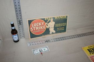 RARE 1930s PAUL WANER LUCKY STRIKE TOBACCO CIGARETTES STORE DISPLAY SIGN BAT 2